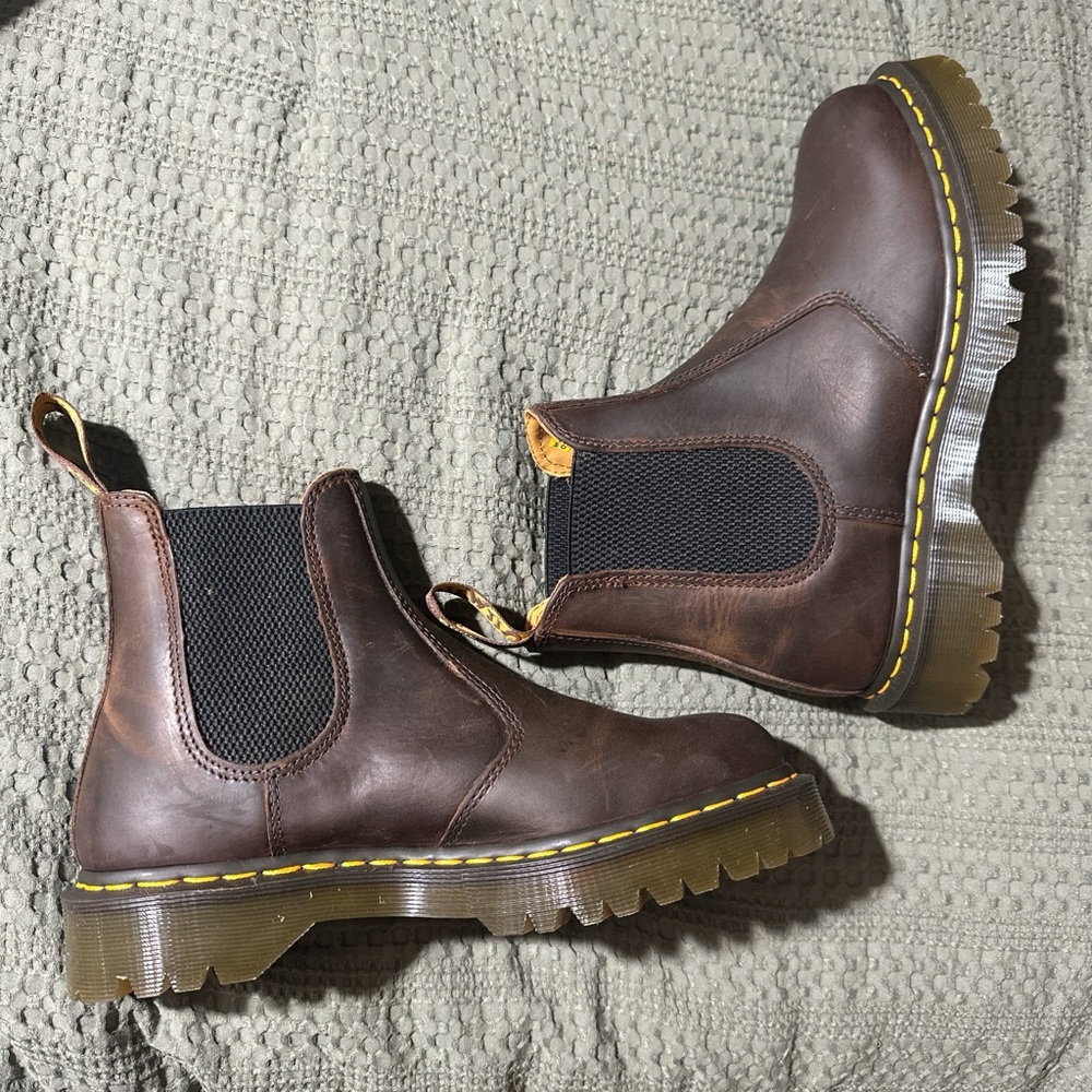 Dr. Martens Brown Leather Chelsea Work Boot with Lug Sole